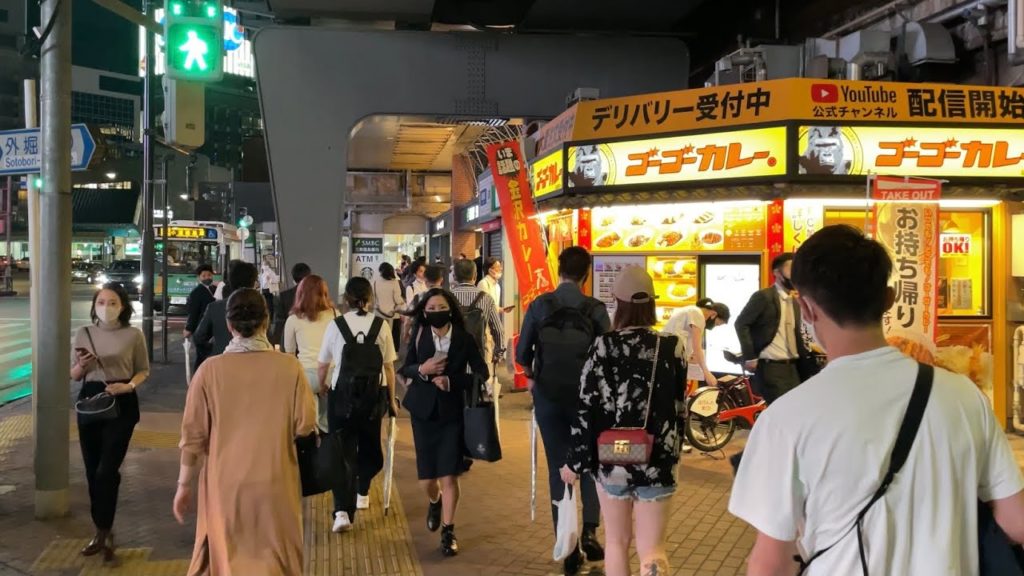 【4K】Tokyo Walk - Shimbashi at night (June.2021) 【Japan】