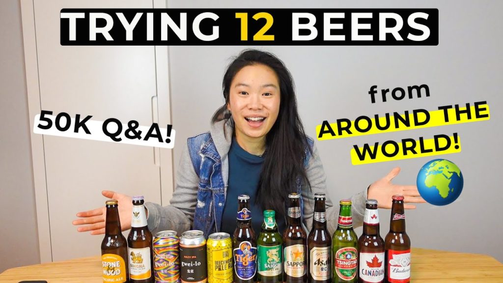 Drinking 12 International Beers From Around The World! | 50k Sub Milestone Video Get To Know Me QnA!