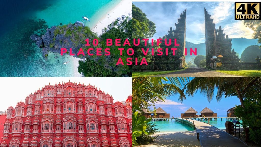 top 10 beautiful places in asia | 4k video  with scenic relaxation music