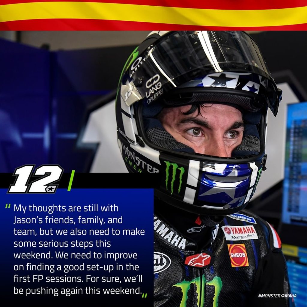 @maverick12official is looking forward to improving his feeling with the bike at...