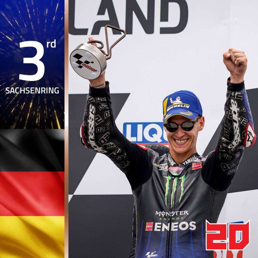 This 3rd place is "like gold" to @fabioquartararo20 after a difficult weekend at...