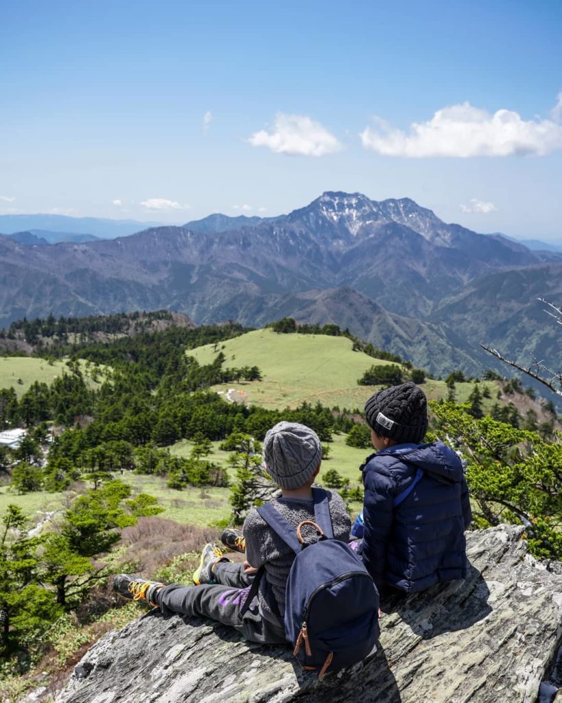 We're on the edge of glory, and loving these vistas from Mt Kamegamori. Hikers o...