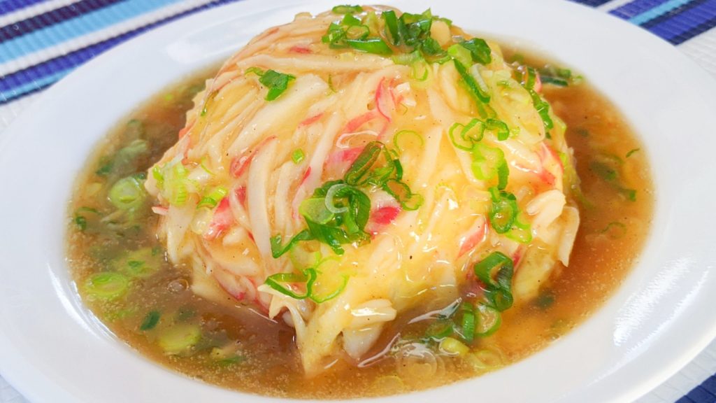 TenshinDon( 天津丼) or Tenshinhan(天津飯) - Imitation Crab Omelet on Rice with Dashi Gravy