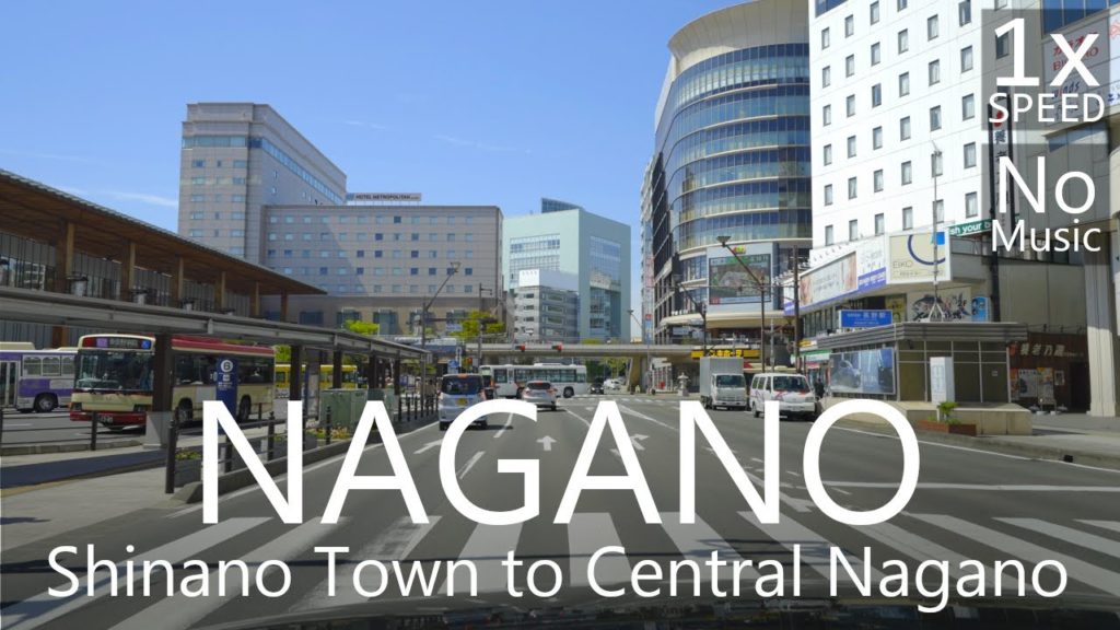 4K Drive Shinano Town to Nagano Station in Central Nagano City 24km 4K Drive Shinano Town to Nagano Station in Central Nagano City 24km