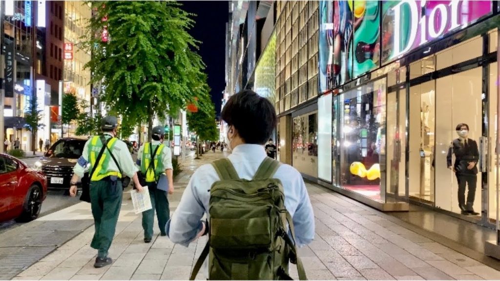 【4K】Tokyo Night Walk - Shimbashi to Ginza (June,2021)