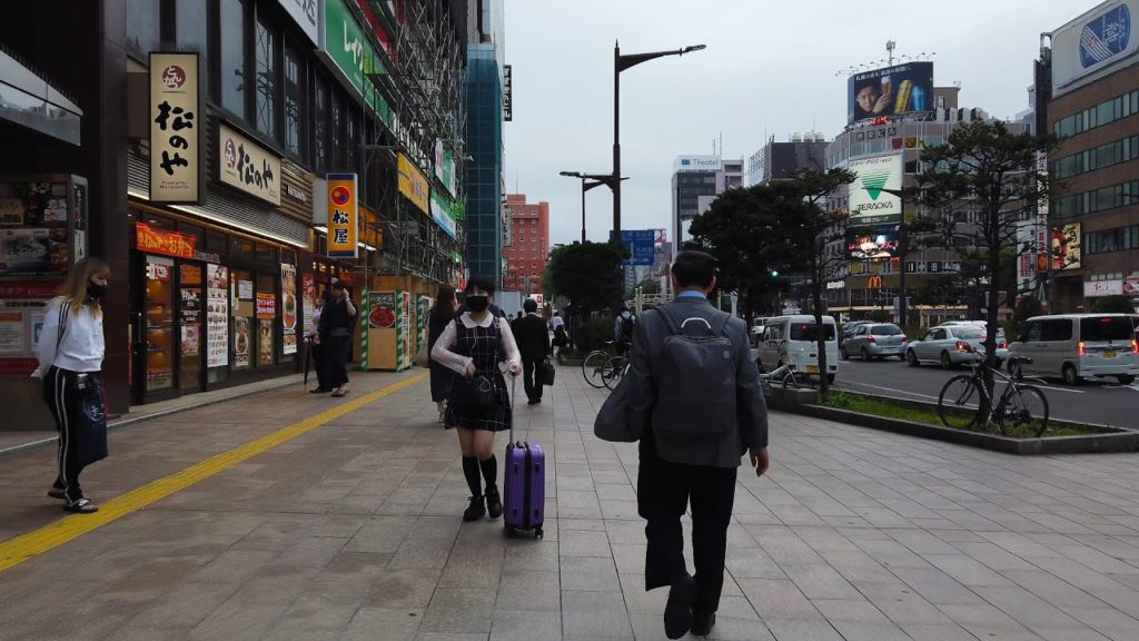 【4K】2021 日本 北海道 札幌市 豊平区 月寒中央 → 中央区 すすきの 散策【Binaural Audio】