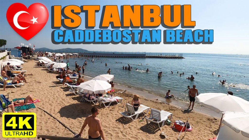 Walking in Istanbul Caddebostan Free Beach | Walking Tour | 17 July 2021| 4k UHD 60fps