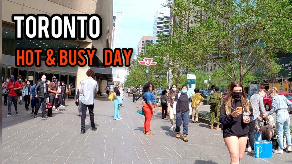 Toronto Hot and Busy Day, Bloor Street, May 2021 Canada