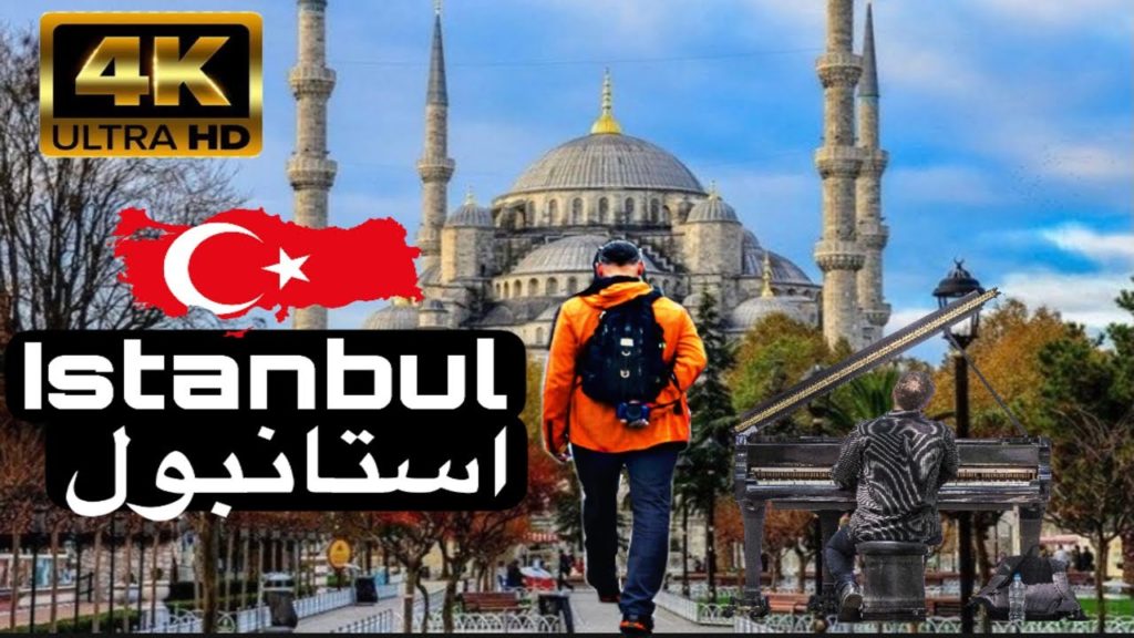 Walking in Istanbul  Turkey / Relaxing music  4K 60fps (UHD)
