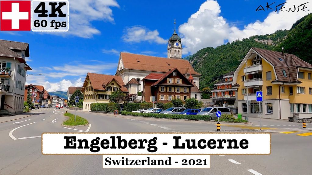 🇨🇭ENGELBERG to LUCERNE, Switzerland 2021 Cab Ride 4K 60fps Video