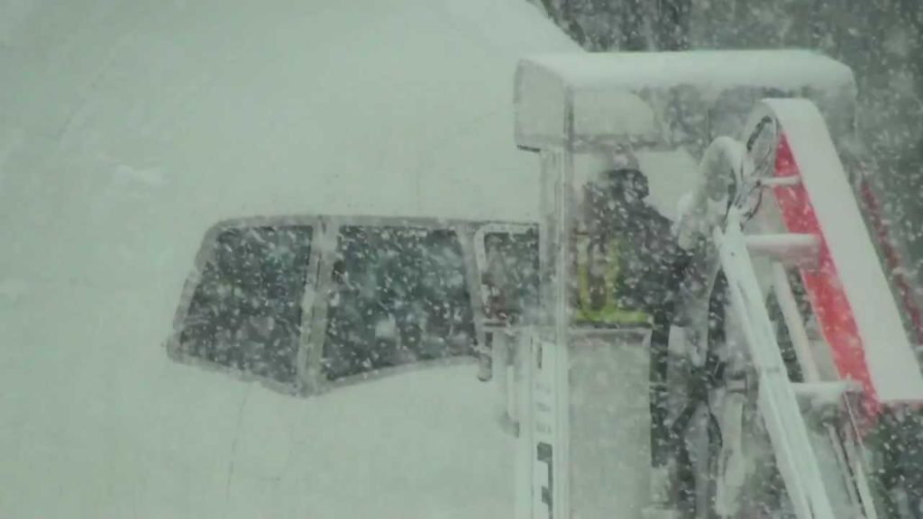 Snowstorm at Sapporo New Chitose Airport
