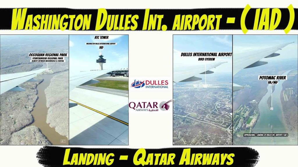 Landing At Washington Dulles International Airport - Beautiful Approach - Qatar Airways