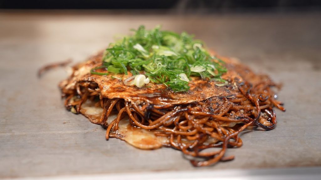 Japanese street food 'okonomiyaki' in kyoto | yamamotomanbo |