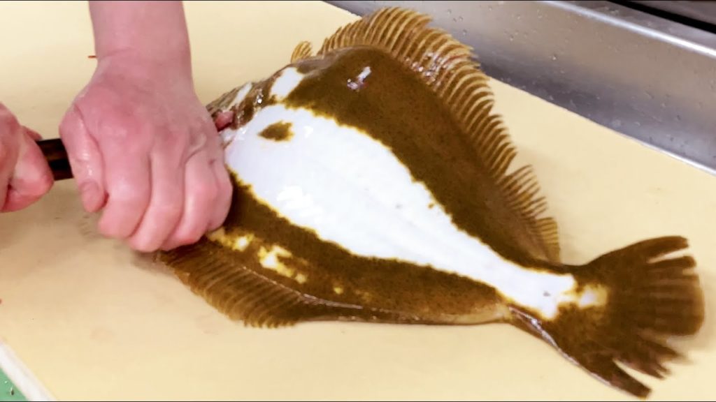 Japanese Street Food - Flat fish Sashimi Flounder Seafood Tokyo