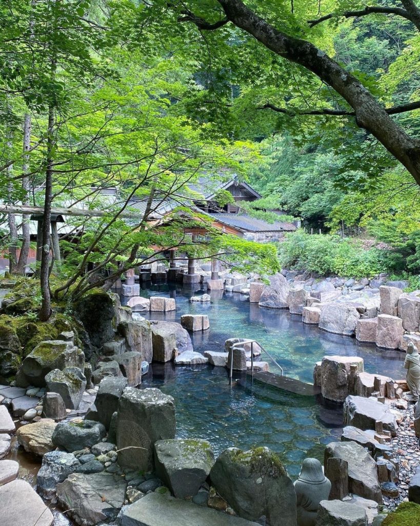 Summer at Takaragawa Onsen.  Located at the foothills of Mt Tanigawa in Gunma Pr...