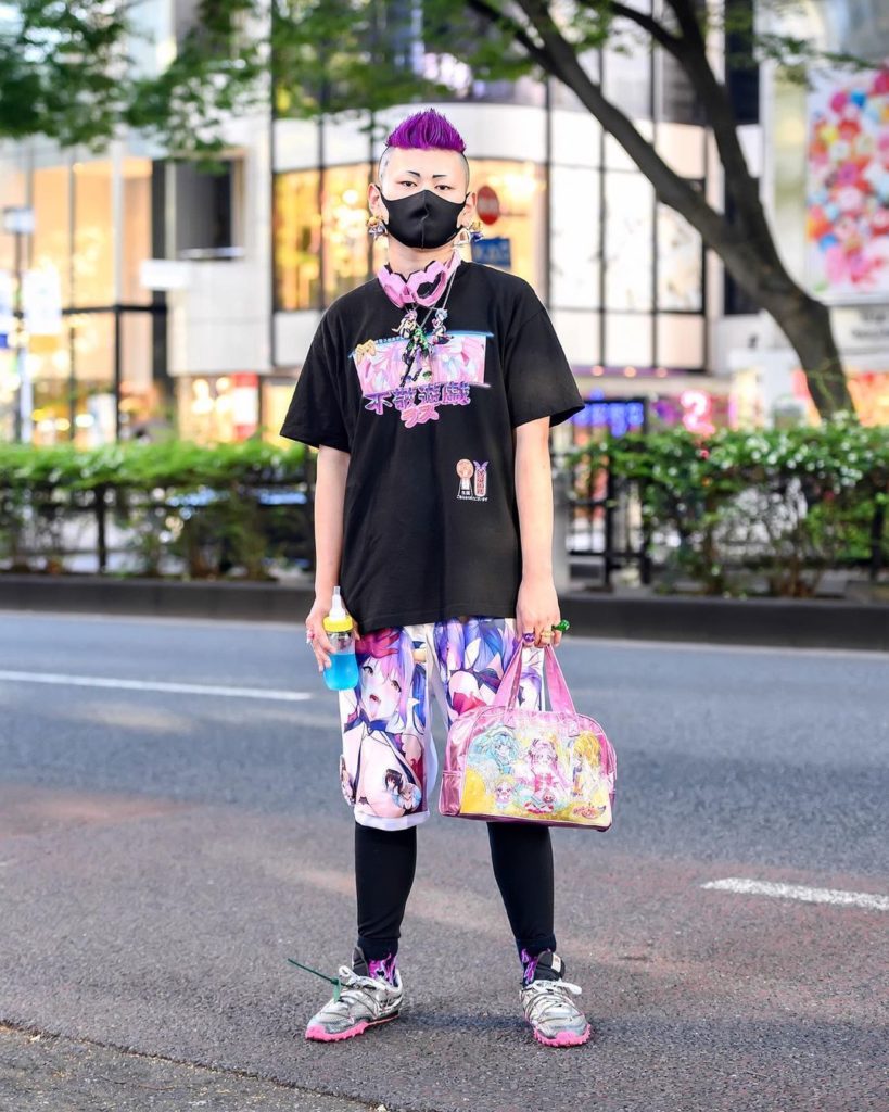 20-year-old Kamisugiruneko (@__g_______m__) on the street in Harajuku wearing Ja...