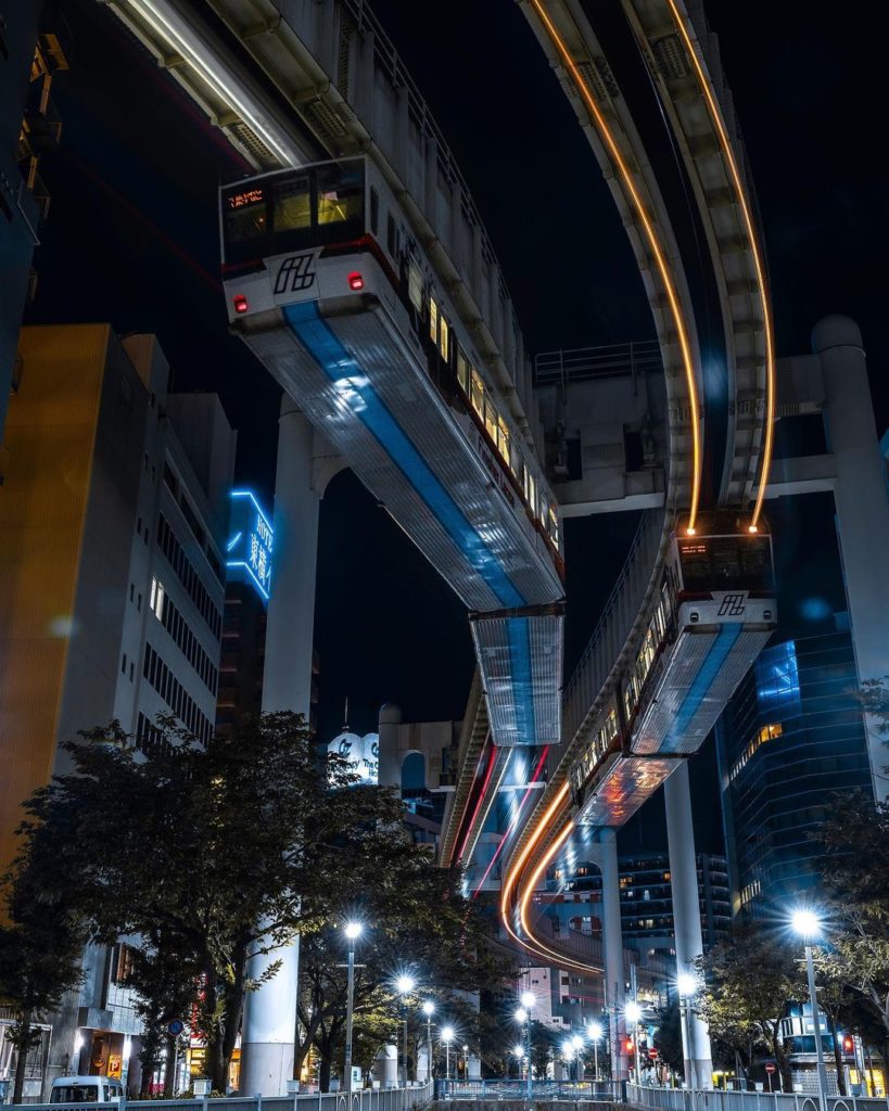 Chiba monorail in Tokyo suburbs, the world's longest suspended monorail system