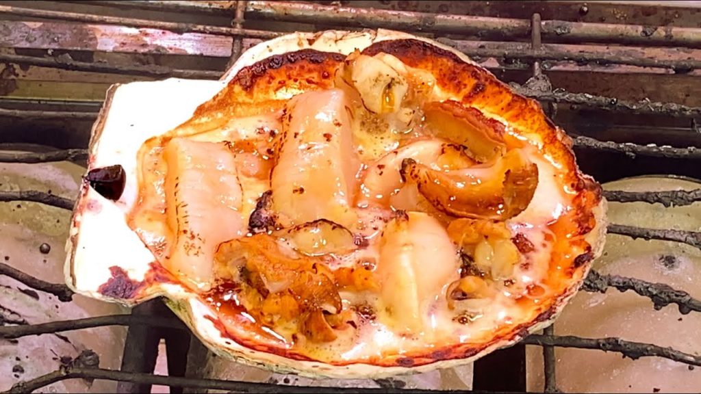 Japanese Street Food - Giant Scallops and Crab Butter