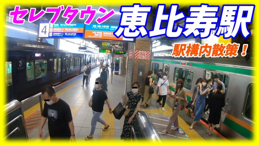 【休日の混雑具合は？】恵比寿駅構内を散策！山手線、湘南新宿ライン(Japan Walking around Ebisu Station)