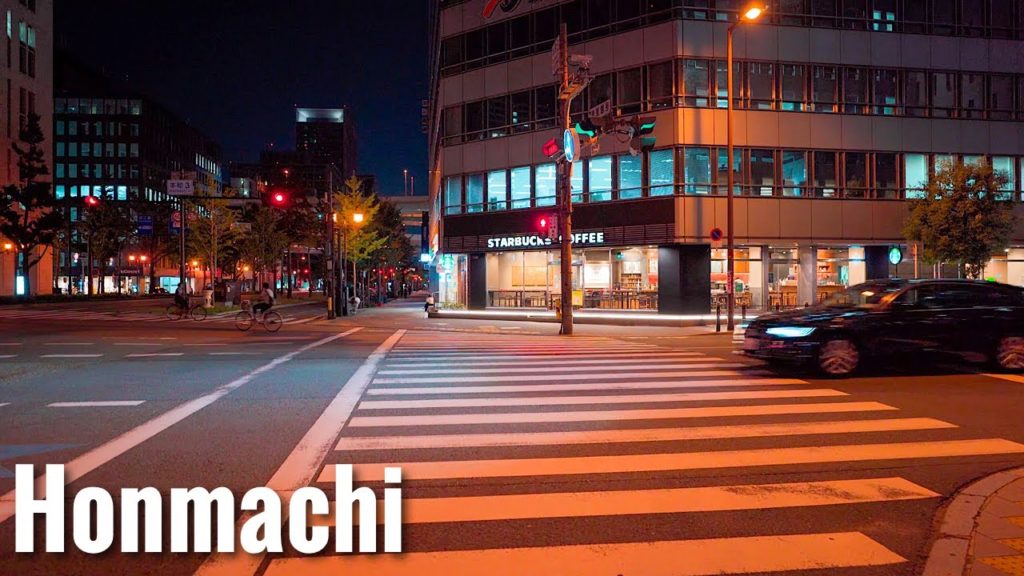 深夜の本町を徘徊 Osaka Night Walk - Honmachi At Midnight 4K HDR Japan