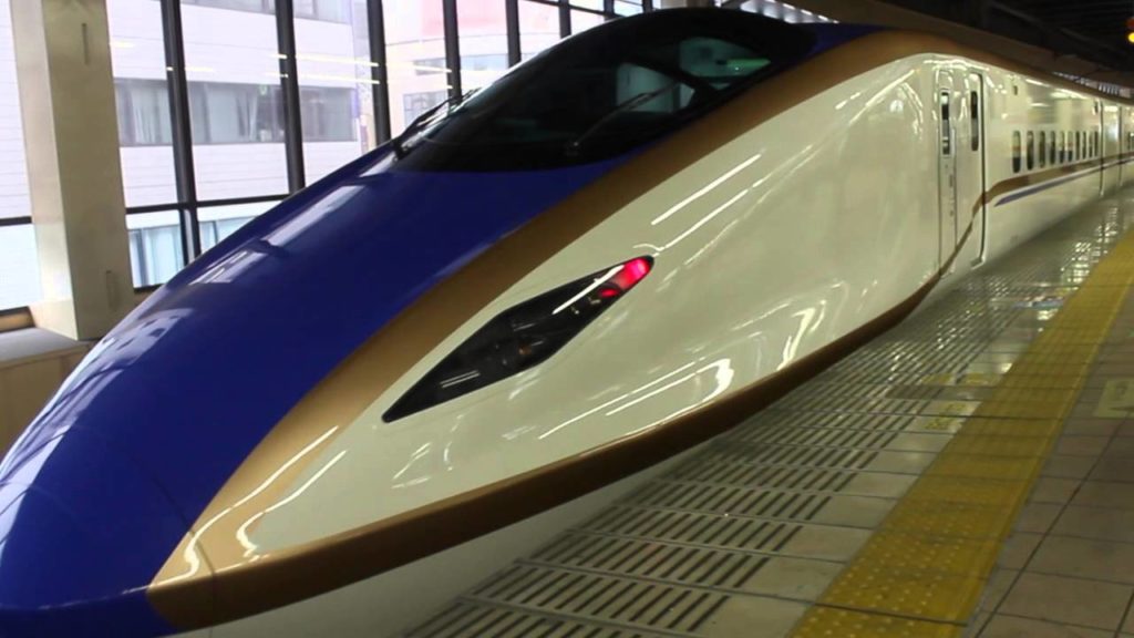 JR East E7 Nagano Shinkansen (Asama Super Express) Omiya Station Departure