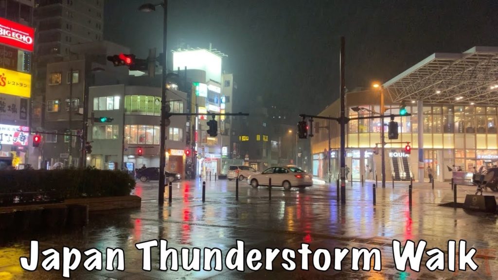 Japan Thunderstorm Walk 2021.07.10 ASMR Ambient Sound Sleep Meditate Relax Tokyo Suburb