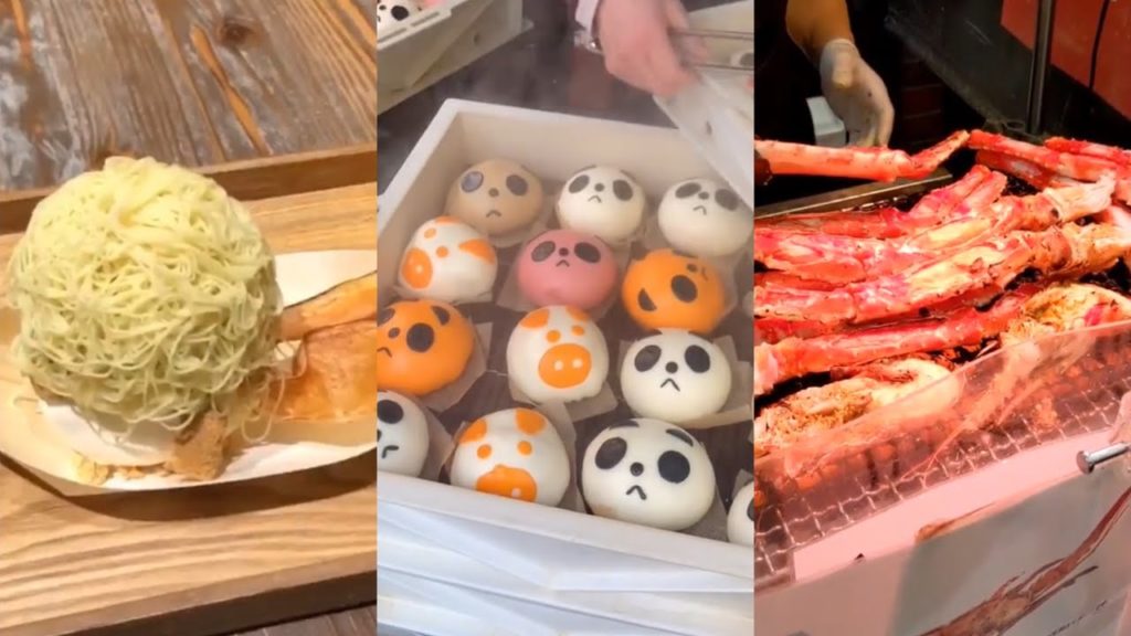 ASMR Japanese Street Food (Panda Buns, Takoyaki, Yakitori)