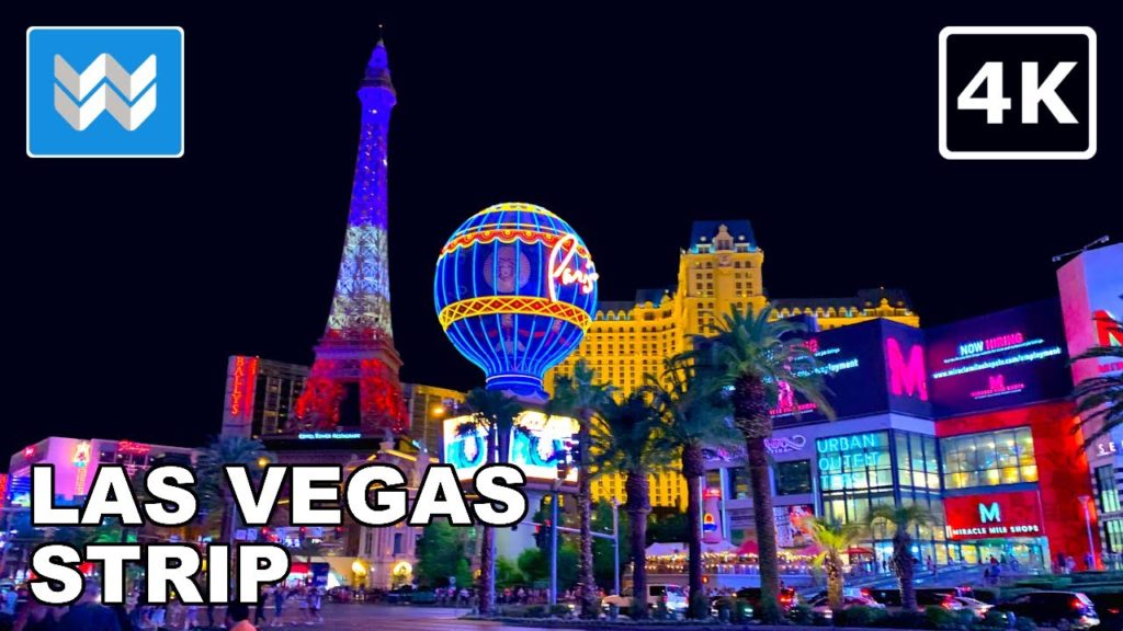 [4K] Las Vegas Strip at Night 2021 Virtual Walking Tour - Treadmill Workout Video 🎧 Binaural Sound