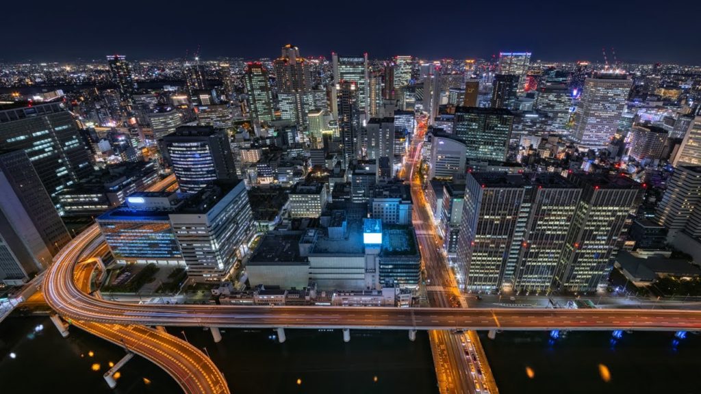 [4K] コンラッド大阪からの夜景 中之島フェスティバルタワー･ウエスト Night View from CONRAD OSAKA Luxury Hotel in Nakanoshima Japan