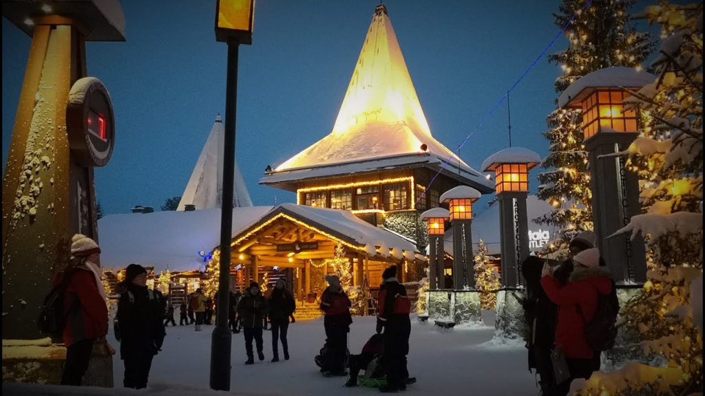 Santa Claus Village in Rovaniemi, Lapland Finland before Christmas – Arctic Circle Father Christmas Santa Claus Village in Rovaniemi, Lapland Finland before Christmas - Arctic Circle Father Christmas