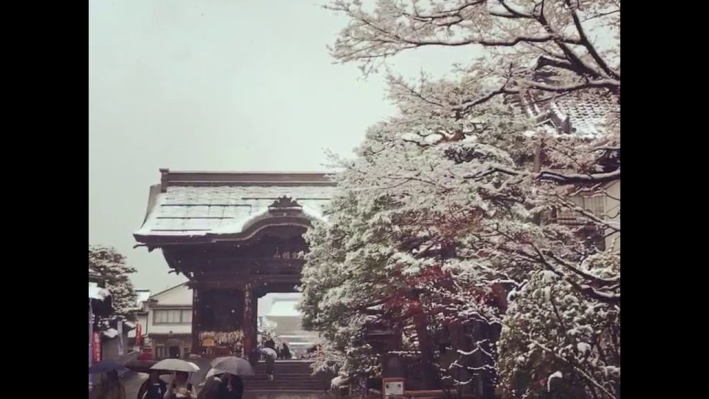 The Niōmon Gate in Snow - Zenkō-ji, Nagano