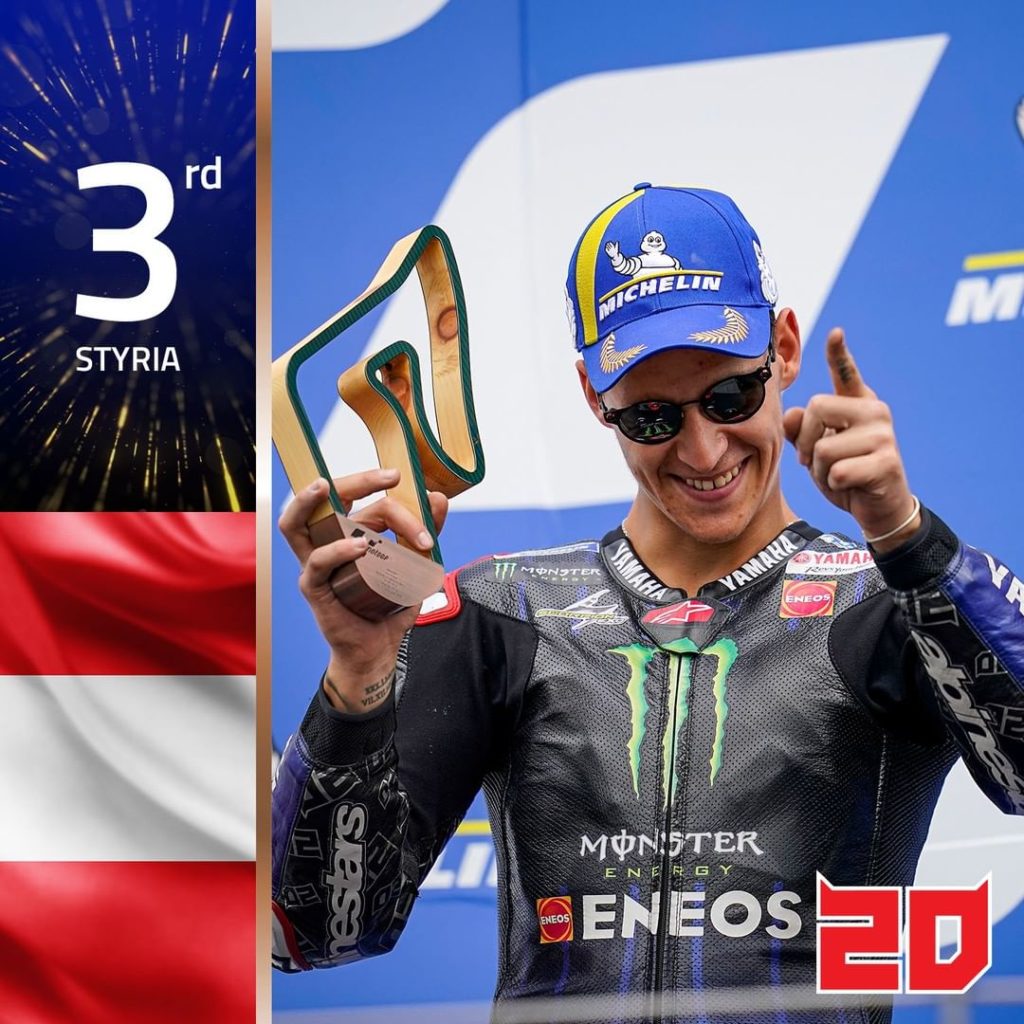 A classy ride from @fabioquartararo20  Taking 3rd place at a track that's not ...