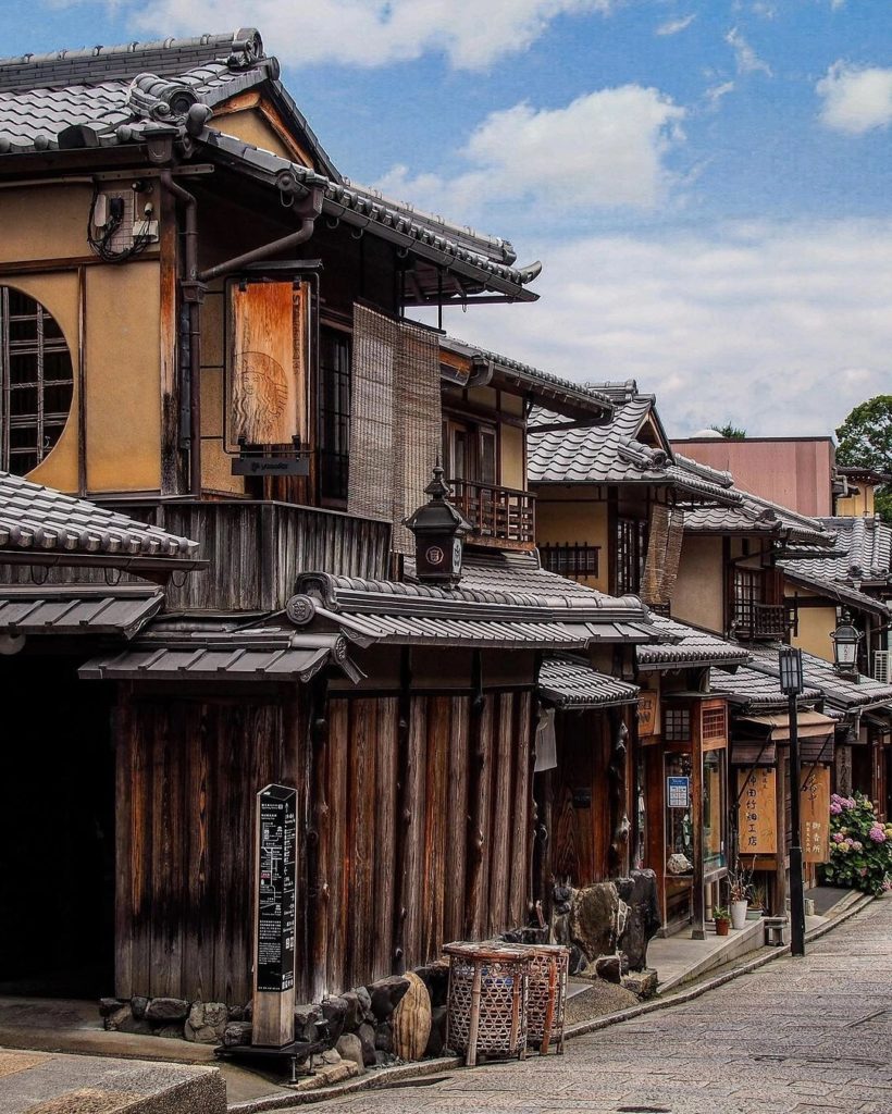 Spot the chain store!  The Starbucks along Ninen-zaka in Kyoto is designed to bl...