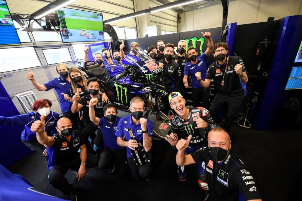 Pit box celebrations  #MonsterYamaha | #MotoGP | #StyrianGP | @fabioquartararo...
