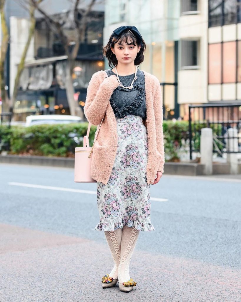 Tokyo street style personality Alice (@al_ice039) on the street in Harajuku wear...