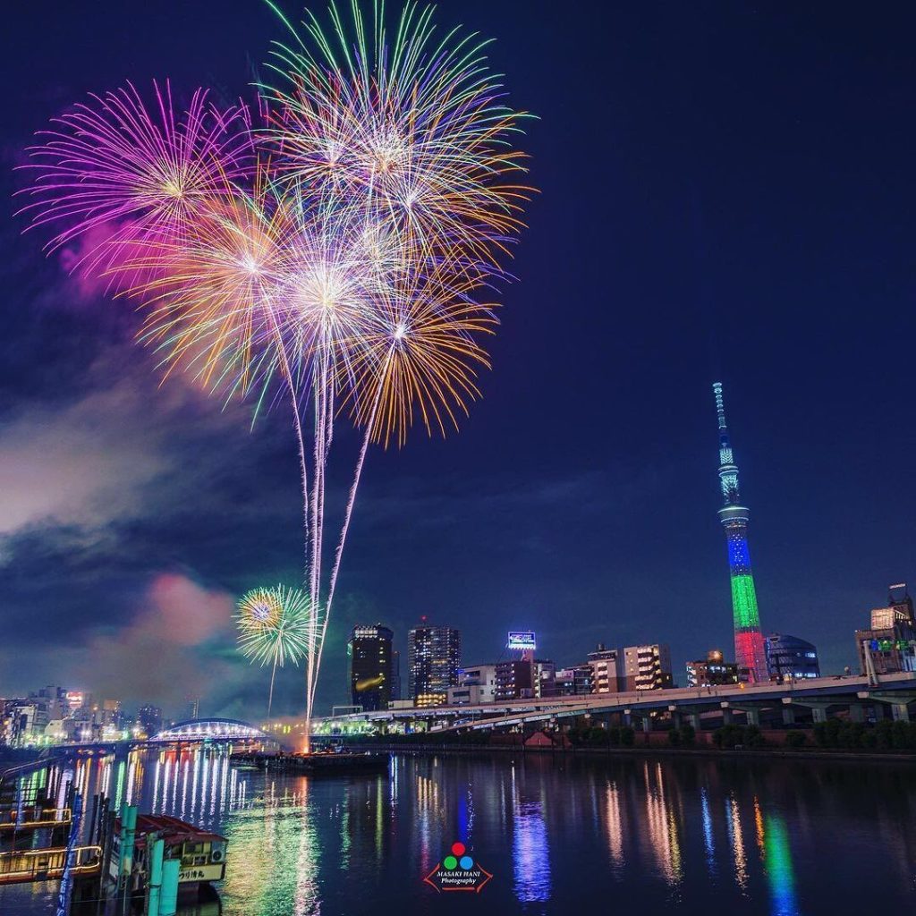Throughout the summer, many brilliant fireworks displays light up the sky in Jap...