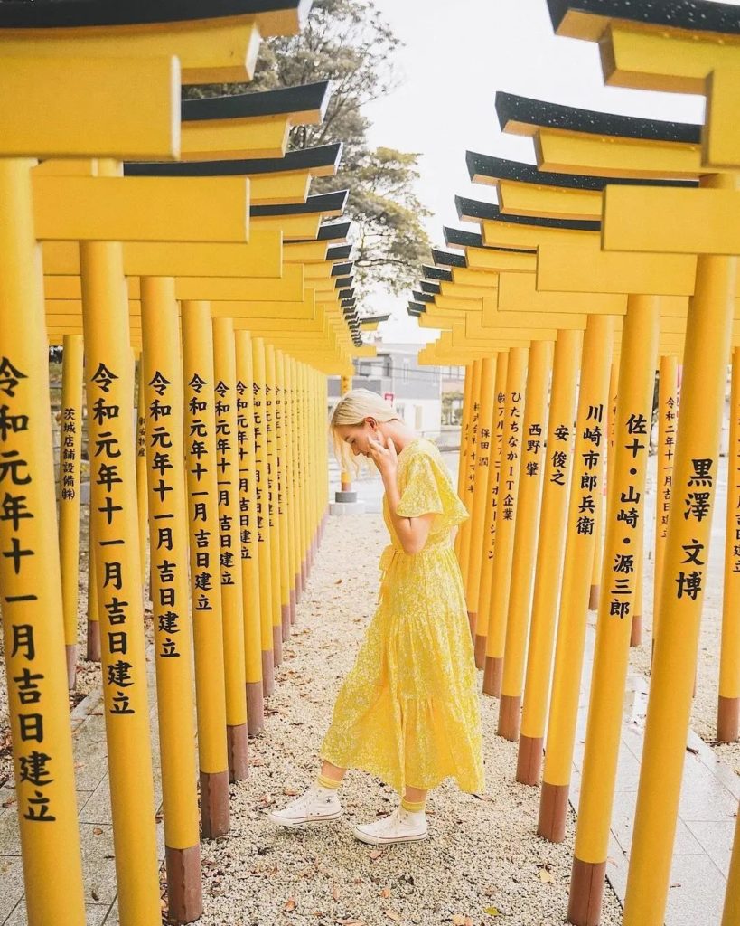 Hello yellow!   Most torii arches you see across Japan will be the typical reddi...