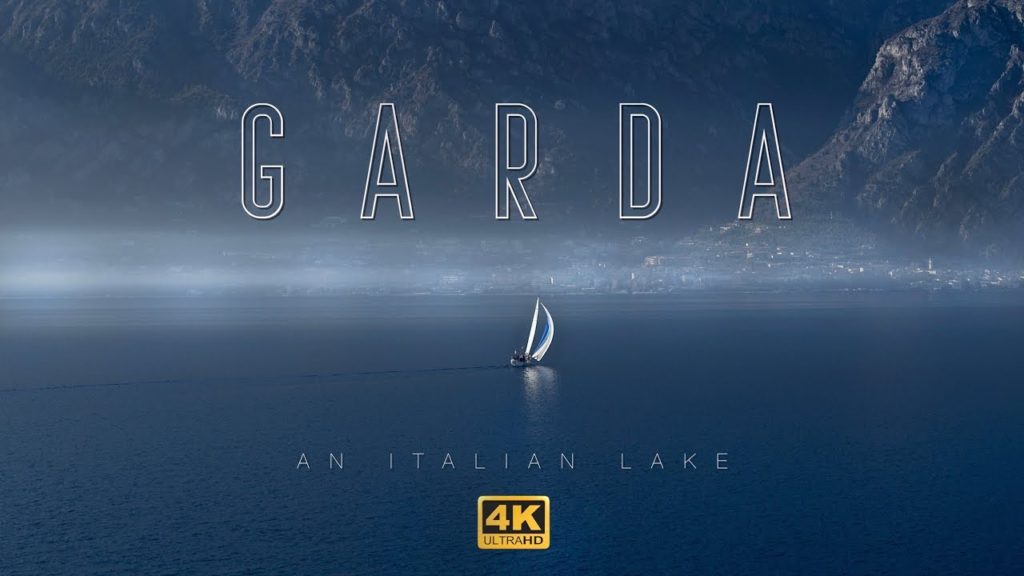 Lake Garda, Italy in Winter. Aerial 4K Drone Video of the famous lake Lake Garda, Italy in Winter. Aerial 4K Drone Video of the famous lake