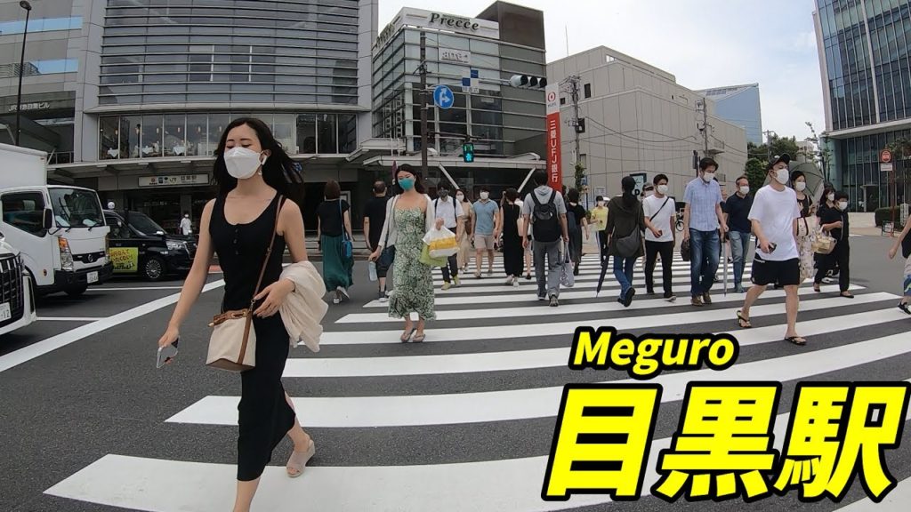 JR山手線、目黒駅周辺を散策！(Japan Walking around Meguro Station)
