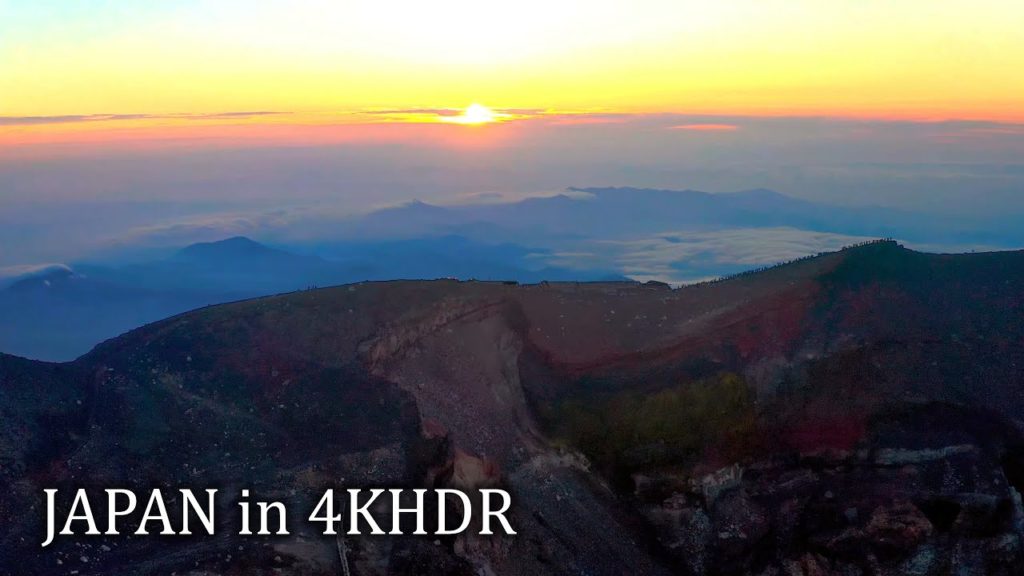 Fuji sunrise - Flying and walking by the top of mt. Fuji・4K HDR