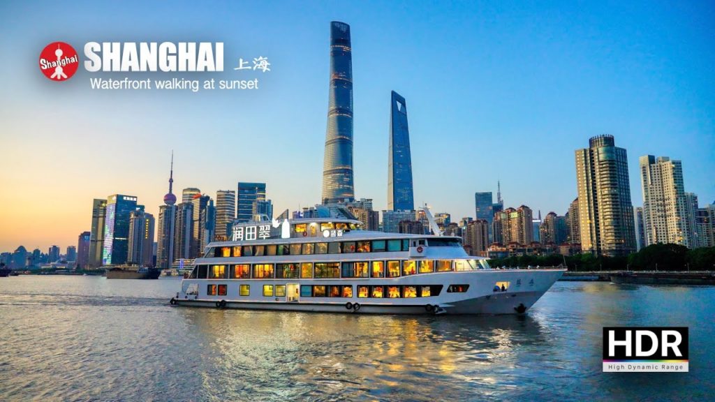 Sunset in Shanghai 🌇Waterfront Walking Tour | Huangpu Riverside | 4K HDR | 上海日落 滨水区漫步 | 黄浦江畔