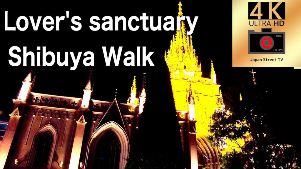 【4K60fps】Virtual tour.Lover's sanctuary. night of strong winds, a walk in Shibuya, Omotesando,