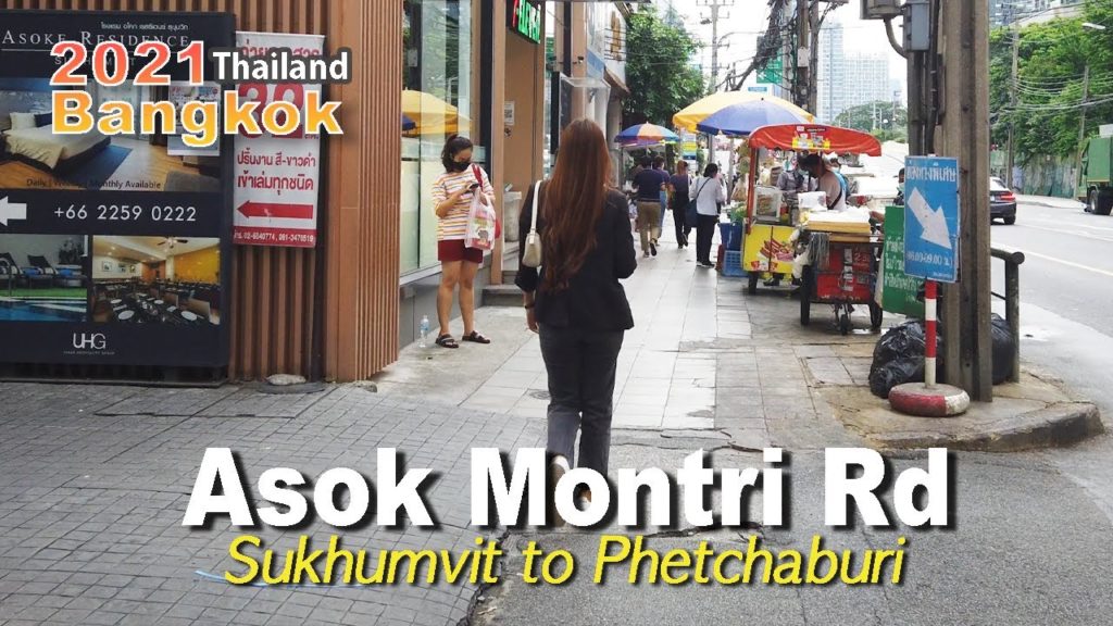 Asok Montri Road ⎜Bangkok Walking 4K Tour  MRT Sukhumvit to Phetchaburi⎜🇹🇭 Agust Thailand 2021