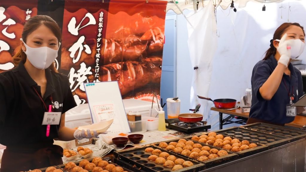"Takoyaki" made by beautiful Japanese twin sisters.