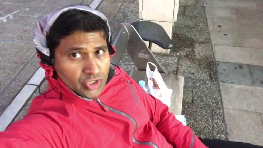 Ovrnight on open air bench Aomori