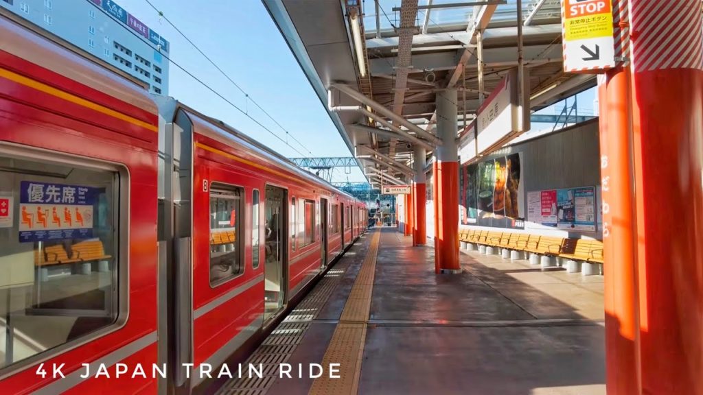 Japan Train Ride - Odawara to Hakone-Yumoto (Front Car View) Hakone Tozan Railway - 4K 60fps