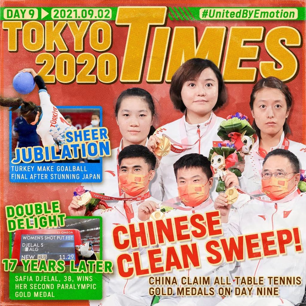 A dominant display by China in #ParaTableTennis is on the front of the TOKYO 202...