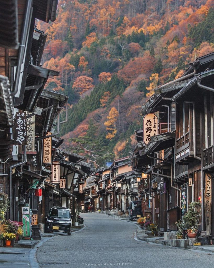 We're so ready for autumn color like this!  This is Narai-juku – it was a post t...