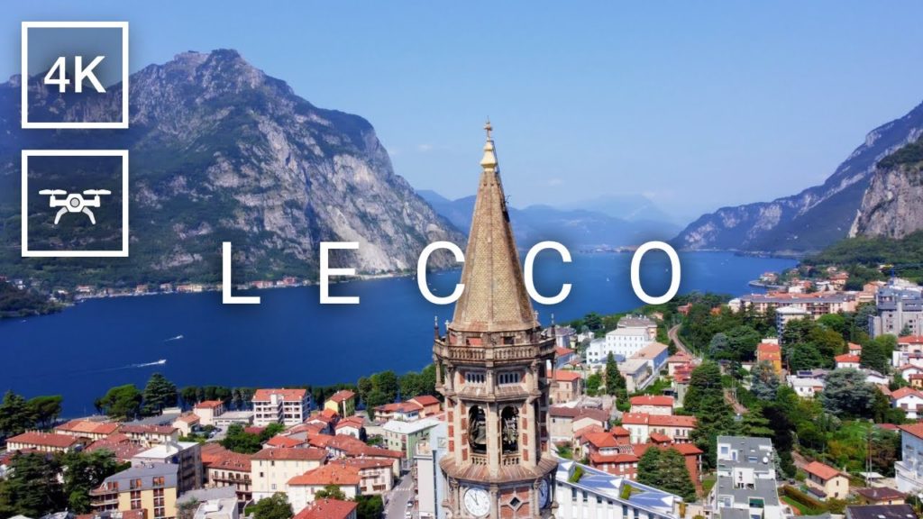 Italy, Lecco Lake Walking Tour - Lago di Lecco Passeggiata - [4K], [Drone Footage]