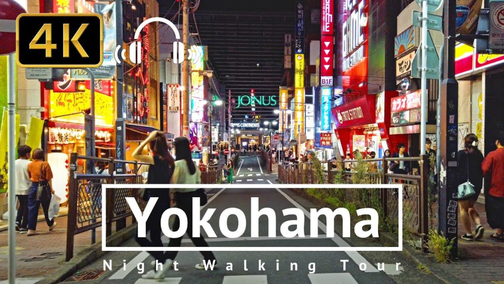 Yokohama Night Walking Tour - Kanagawa Japan [4K/Binaural]